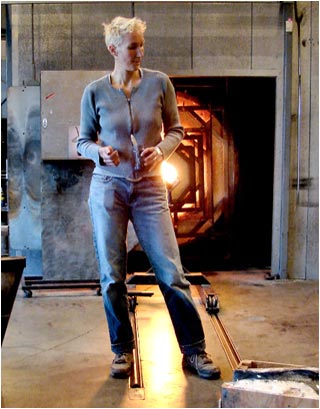 Katja in front of kiln